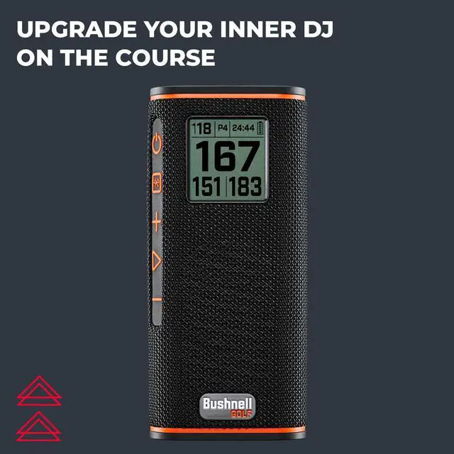 Alt view image 2 of 6 - Bushnell Wingman View Golf Speaker Pouch Bundle | Easy-to-Read LCD Display, Bluetooth Music & Audible GPS Distances | Includes Protective Wingman Pouch & Magnetic Cart Mount
