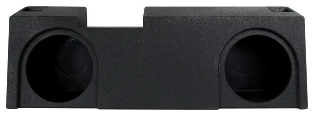 Alt view image 2 of 7 - REC118 Dual 10" Ported Sub Box, Bedliner Finish, 37Hz Tuning | 1.1 Cu Ft Per Sub, 8.5" Mount Depth, 3/4" MDF, Spring Loaded Terminals, for 2019-Current GM Crew/Double Cab