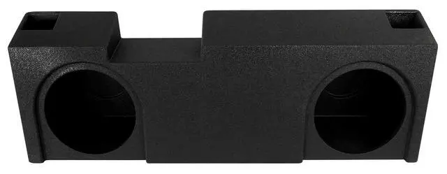 Alt view image 3 of 7 - REC118 Dual 10" Ported Sub Box, Bedliner Finish, 37Hz Tuning | 1.1 Cu Ft Per Sub, 8.5" Mount Depth, 3/4" MDF, Spring Loaded Terminals, for 2019-Current GM Crew/Double Cab