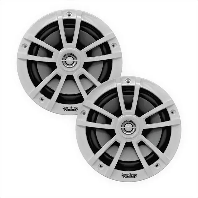 Alt view image 2 of 4 - 2 Pairs (Qty 4) of Infinity 6.5" 225 Watts Peak Power Water-Resistant Coaxial 2-Way Boat Outdoor Powersports Audio Speakers Bundle (Bulk Packaging) Grade Speaker Wire