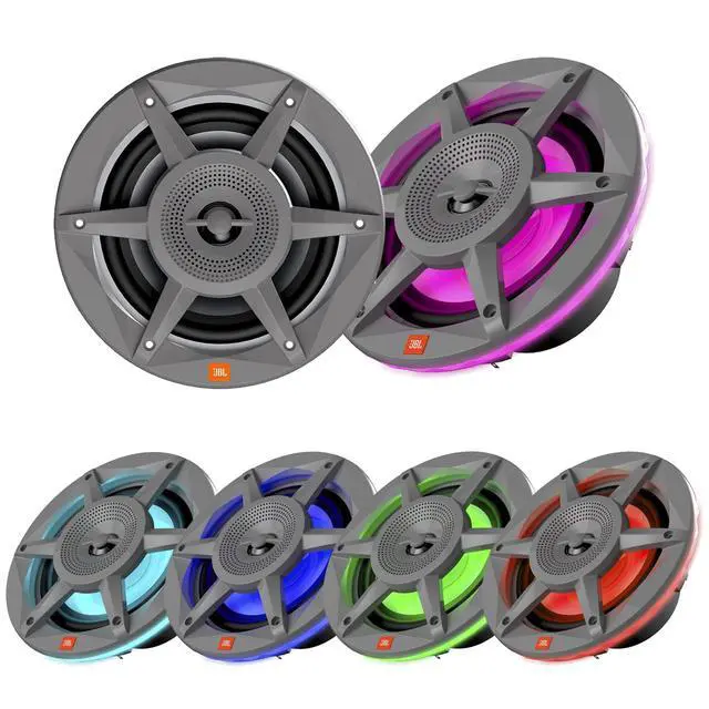 Alt view image 2 of 3 - One Pair (Qty 2) of JBL Stadium SD62GAM 6.5" 300 Watt Max Power 2-Way RGB Illumination Gray Marine Audio Speakers (Bulk Packaging) Bundle Combo with 20 Feet 16 Gauge Speaker Wire