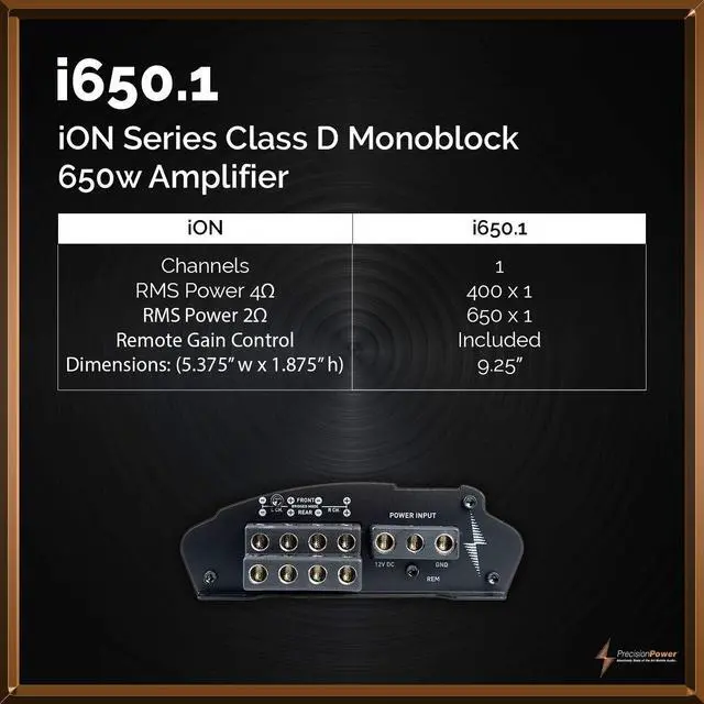 Alt view image 6 of 6 - i1000.4 650W Class D Full Range 4ch Amplifier,Black & Copper