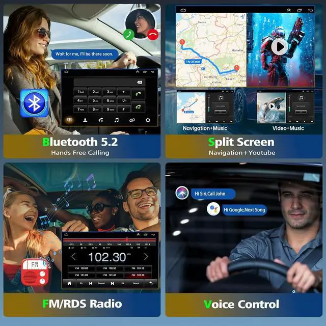 Alt view image 6 of 7 - Car Radio for Toyota Matrix 2003 2004 Pontiac Vibe 2003 2004 2005 2006 2007 2008 with Wireless CarPlay Android Auto, 9 Inch Touch Screen Stereo for Toyota Matrix WiFi GPS BT AHD Backup Camera-2+64G