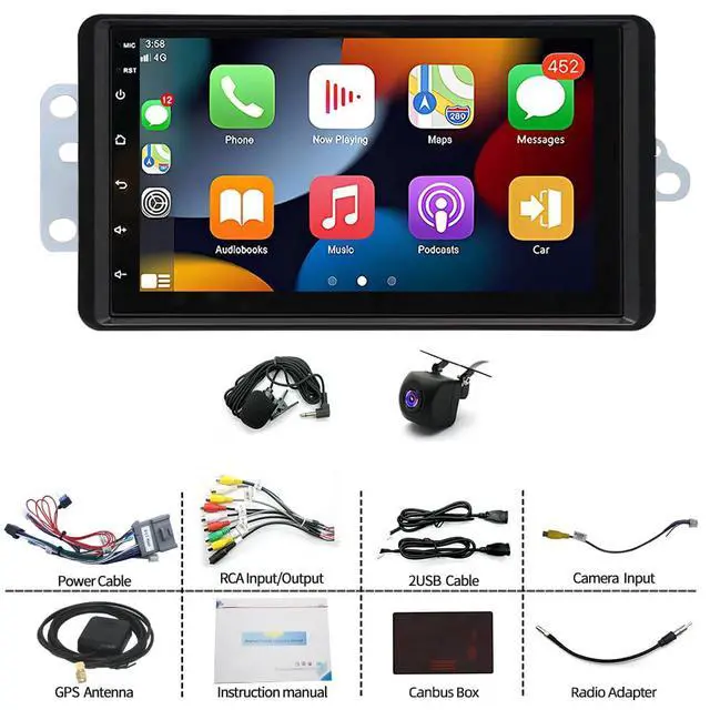 Alt view image 7 of 7 - 7 inch Touchscreen Car Stereo Fit for Buick Rendezvous 2002-2007, Android 15 Double Din Car Radio with Carplay & Android Auto in-Dash Navigation BT Mirror Link WiFi Backup Camera 2+64G