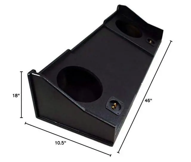 Alt view image 3 of 3 - Dual 10" Subwoofer Box Armor Coated Fits 1994-2001 Dodge Ram Quad Cab ASC | Deep hard-hitting bass, space-saving 10 inch enclosure, rugged spray-on finish, easy install for extended trucks
