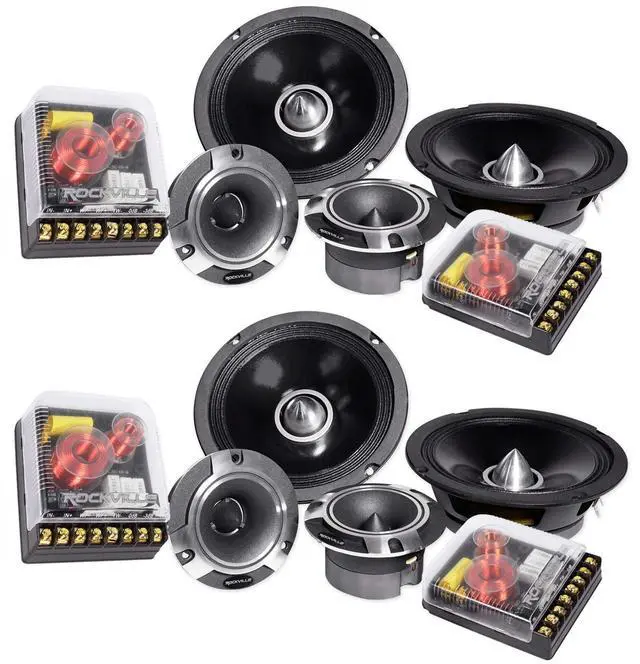 Main image of X6.5C Competition 6.5" Component Car Speakers, 4 Ohm, 2-Pack | 1000W Peak / 250W RMS, Titanium Tweeters, Audiophile Crossovers, Shallow Mount, 2-Way, CCAW Voice Coils, Ferro Fluid