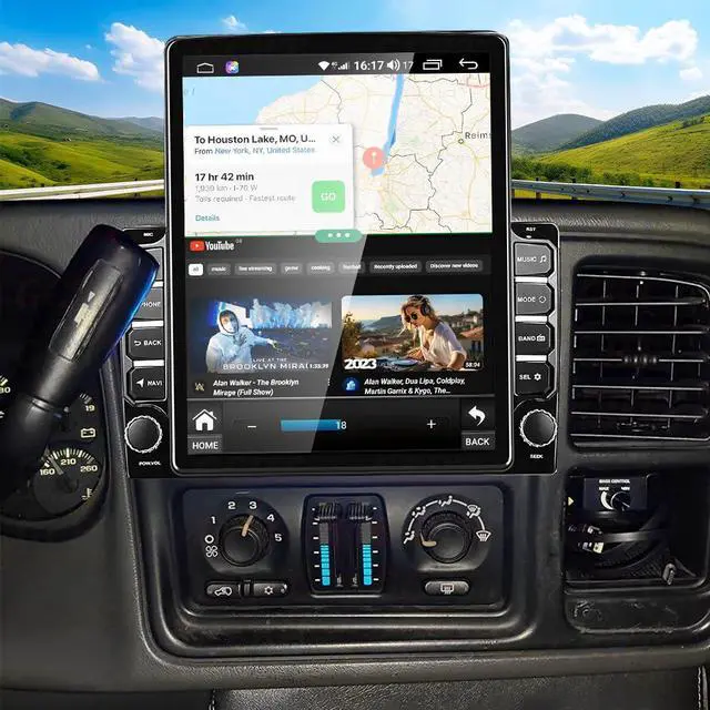 Main image of Double Din Car Stereo Radio for Chevrolet Silverado 1500 2003-2006, 2+32G | 9.7" Touchscreen Android 14 Car Audio w/Wireless CarPlay and Android Auto Bluetooth GPS WiFi FM RDS SWC Backup Camera, 2+32G