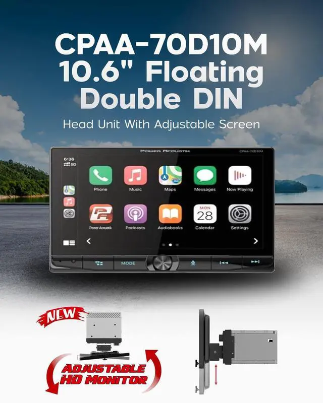 Alt view image 5 of 6 - Power Acoustik CPAA-70D10M 10.6 Double DIN Floating Multimedia Touchscreen + Precision Screwdriver Set, 16 Piece