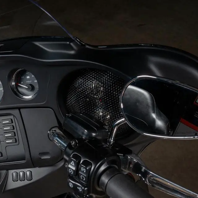 Alt view image 3 of 7 - 6.5" 3-Way Coaxial Speakers for 2014-2023 Harley Davidson Street & Ultra Glide with 1" Titanium Dome Tweeters & OEM Frame Design Installation