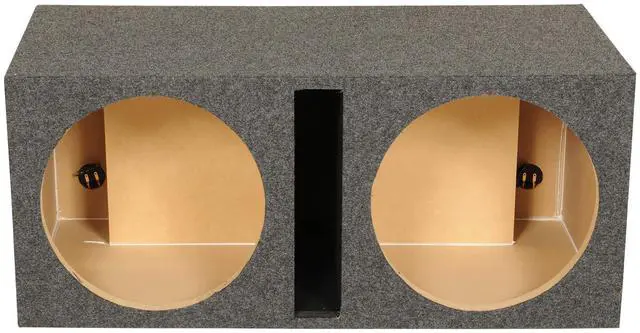 Main image of RDV15 Dual 15" Vented Car Subwoofer Enclosure Sub Box, 2.4 Cu Ft | Made in USA, 3/4" MDF Construction, 41Hz Tuning Frequency, Black Carpet Finish, Precision Cut Mounting Holes, 16.5" Depth