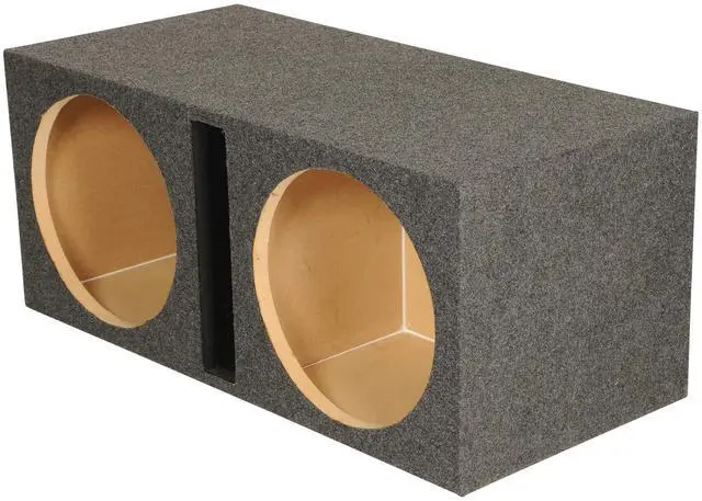 Alt view image 2 of 3 - RDV15 Dual 15" Vented Car Subwoofer Enclosure Sub Box, 2.4 Cu Ft | Made in USA, 3/4" MDF Construction, 41Hz Tuning Frequency, Black Carpet Finish, Precision Cut Mounting Holes, 16.5" Depth
