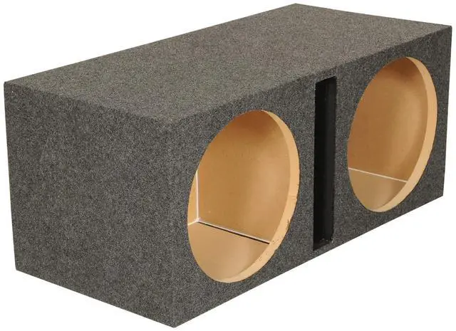Alt view image 3 of 3 - RDV15 Dual 15" Vented Car Subwoofer Enclosure Sub Box, 2.4 Cu Ft | Made in USA, 3/4" MDF Construction, 41Hz Tuning Frequency, Black Carpet Finish, Precision Cut Mounting Holes, 16.5" Depth