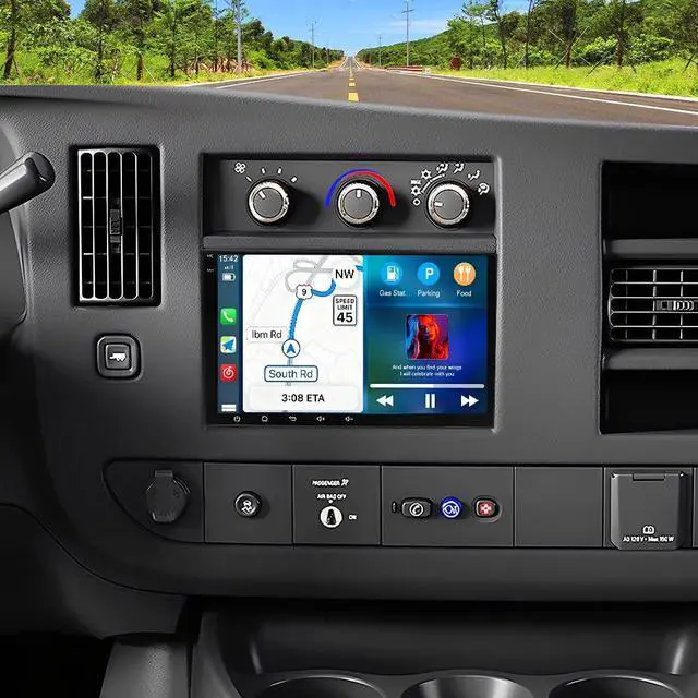 Main image of 8 Inch Android 14 Car Stereo for Chevy Express 2500 3500 4500 2008-2024 with Wireless CarPlay Android Auto, Touchscreen Double Din Car Radio with Bluetooth GPS WiFi FM RDS SWC Backup Voice Control