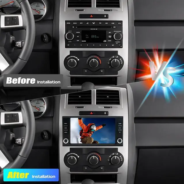 Alt view image 7 of 7 - Android 14 2 Din Car Stereo Radio for Dodge Challenger 2008-2014 | 7" Touchscreen Car Radio w/Wireless Carplay Android Auto GPS WiFi Bluetooth RDS DSP SWC Mic Backup Camera