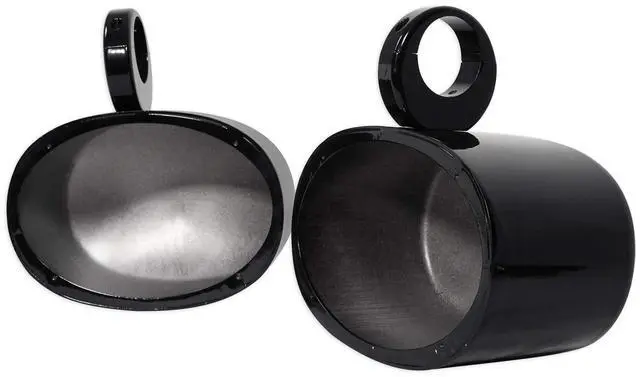 Alt view image 4 of 6 - MAC69B Pair 6x9 Polished Black Wakeboard Tower Enclosures | 6061 Aircraft Grade, Waterproof, Internally Wired, Universal Clamp Fits 2"-2.5" Towers, Mounting Hardware Included