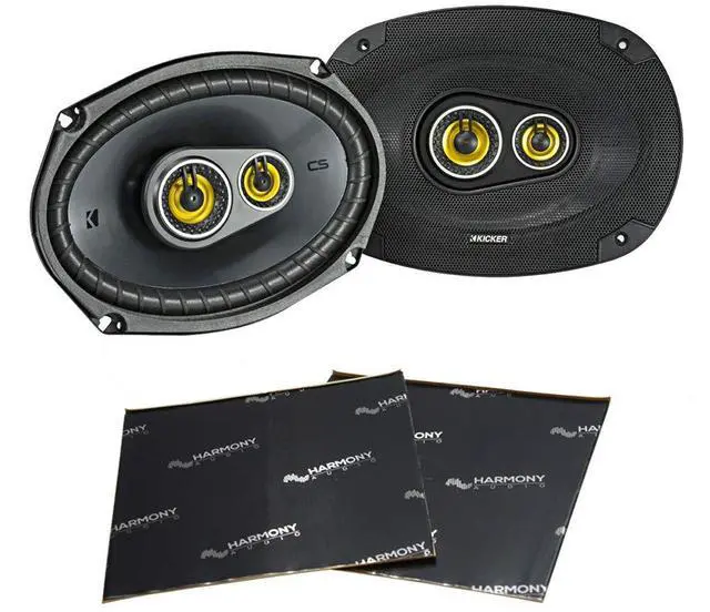 Main image of Kicker 46CSC6934 Car Audio 6x9 3-Way Full Range Stereo Speakers Pair CSC693 Bundle Sound Dampening Speaker Kit
