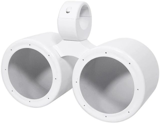 Main image of DMAC65W Dual 6.5" White Wakeboard Tower Speaker Enclosure | Speaker Pod, 100% Waterproof, Aluminum, Internally Wired, Marinized, Fits 2" to 2.5" Towers, All Mounting Hardware Included