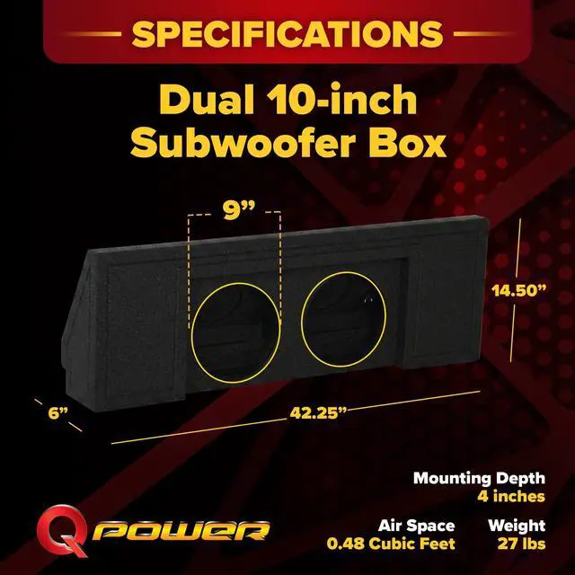 Alt view image 3 of 7 - Dual 10" Underseat Downfire QBomb Subwoofer Box for Chevy/GMC | Compatible with Chevy Colorado Crew Cab & GMC Canyon Crew Cab 2015-2024