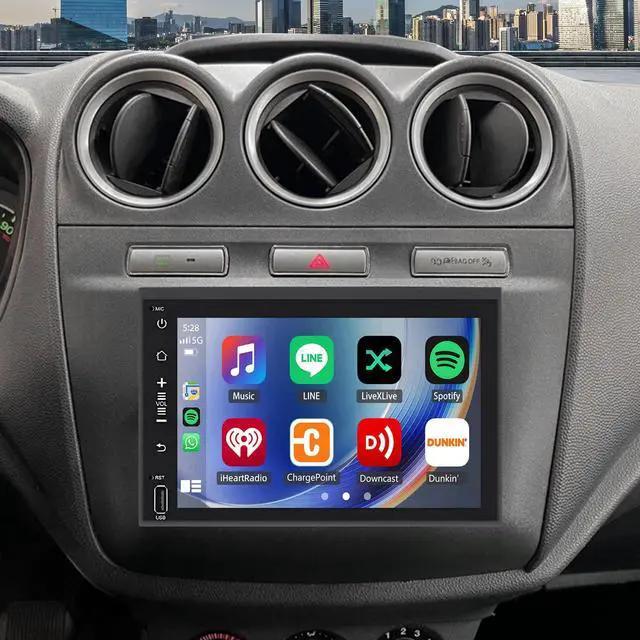 Main image of Car Stereo for Ford Transit Connect 2012 2013 with Carplay & Android Auto | Touch Screen Double Din Radio Receiver for Ford Transit Connect Head Unit w/Bluetooth GPS WiFi FM RDS SWC
