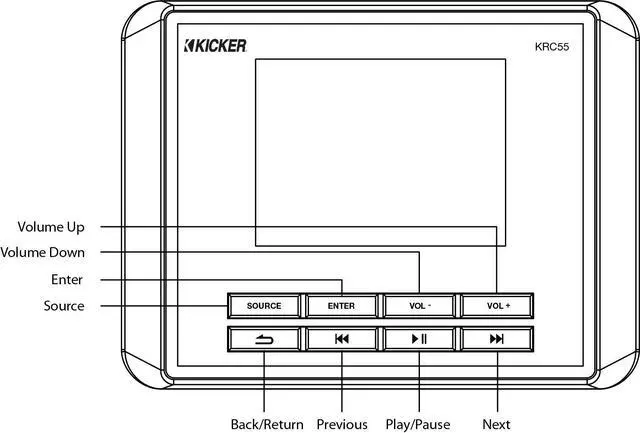 Alt view image 2 of 2 - 47KRC55 KRC55 Digital Commander | Adds a second station for boat audio, pairs with KMC media centers, easy dash install, quick song and volume access
