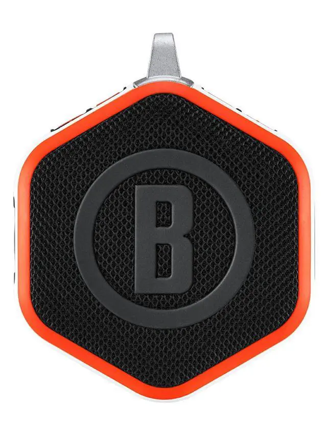 Alt view image 5 of 6 - Bushnell Wingman Mini Orange/White GPS Bluetooth Speaker with Cleaning Cloth and Wall/Car Chargers Bundle