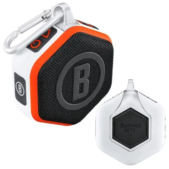 Alt view image 3 of 6 - Bushnell Wingman Mini Orange/White GPS Bluetooth Speaker with Cleaning Cloth and Wall/Car Chargers Bundle