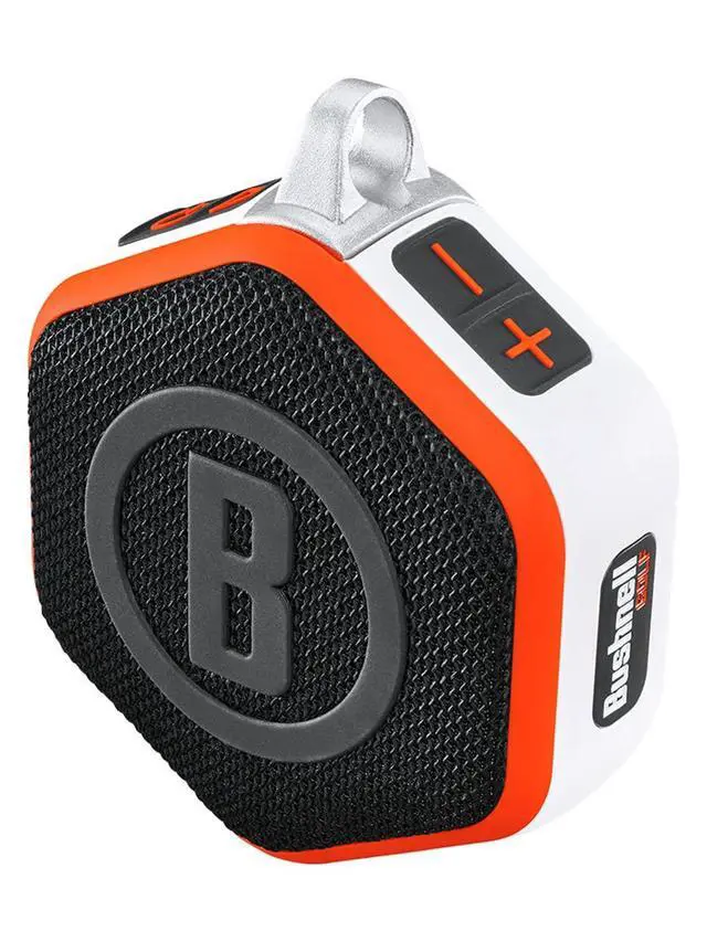 Alt view image 4 of 6 - Bushnell Wingman Mini Orange/White GPS Bluetooth Speaker with Cleaning Cloth and Wall/Car Chargers Bundle