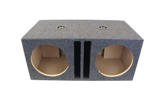 Alt view image 2 of 5 - Car Audio Dual 10" SPL Bass Subwoofer Labyrinth Vent Sub Box Stereo Enclosure | Maze-style port chamber, twin woofer cabinet, empty unloaded car audio build, universal trunk fit, 10 inch size