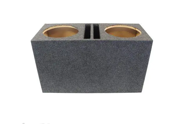Alt view image 3 of 5 - Car Audio Dual 10" SPL Bass Subwoofer Labyrinth Vent Sub Box Stereo Enclosure | Maze-style port chamber, twin woofer cabinet, empty unloaded car audio build, universal trunk fit, 10 inch size