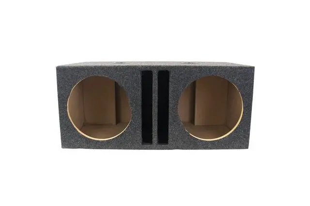 Alt view image 4 of 5 - Car Audio Dual 10" SPL Bass Subwoofer Labyrinth Vent Sub Box Stereo Enclosure | Maze-style port chamber, twin woofer cabinet, empty unloaded car audio build, universal trunk fit, 10 inch size