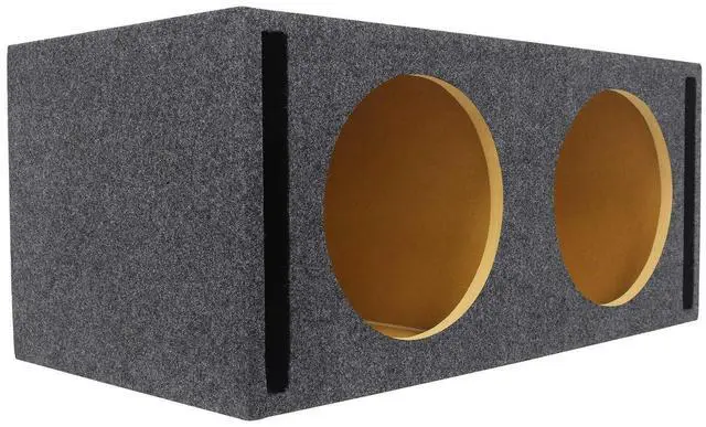 Alt view image 2 of 5 - RDV12M Dual 12" Vented w/Divided Chambers 2.0 Cu Ft/Side Sub Enclosure | 2.0 Cu Ft/Side, Gold Spring Terminals, 41Hz Tuning, Made in USA, 3/4" MDF, 11" Mounting Depth, Precision Cut, Carpeted