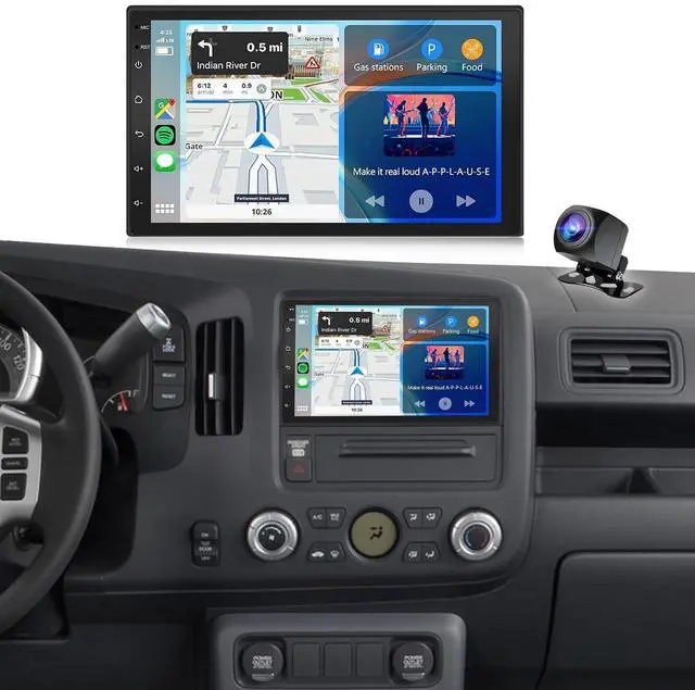 Main image of 7" Car Stereo Upgrade for Honda Ridgeline 2006-2011 2013 2014 with Wireless CarPlay Android Auto, Double Din Android 14 Touchscreen for Ridgeline Radio w/GPS Bluetooth WiFi FM RDS SWC Camera, 2+32G