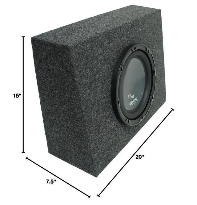 Alt view image 4 of 4 - Single 10" Sub Box Regular Cab Truck Subwoofer Enclosure | Bass upgrade for standard pickups, tucks behind the seat, easy car stereo install, strong low-end sound, 10 inch size