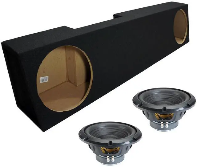 Main image of W10S4 Sealed Dual 10" Sub Box Fits 2006-2015 Dodge Ram Mega Cab | Loaded 500W RMS Pair, 4 Ohm Bassline Subwoofer Package, Truck Specific Enclosure, Ready to Wire and Play, 10 inch size