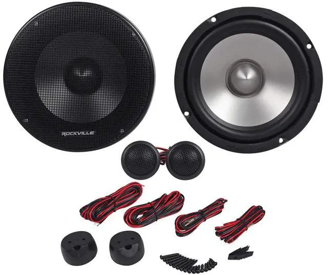 Alt view image 3 of 7 - RVL6KIT 6.5" Component Car Audio Speakers, Aluminum Cone, 2-Pack | 800W Peak / 200W RMS, Silk Dome Tweeter, Neodymium, Crossover with EQ Control, Butyl Rubber Surround, 4 Ohm, Grills/Hardware