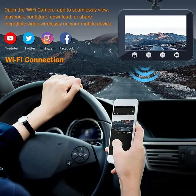 Alt view image 7 of 7 - T4.5 3 Channel Dash Cam with 4.5" Monitor, Waterproof Backup Camera - 1080P Front & IR Night Vision Rear/Side Cameras for Semi Truck RV Trailer Van Bus - Parking Mode, Free App, Loop Recording