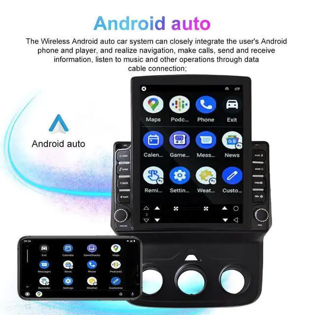 Alt view image 5 of 7 - Car Radio Stereo for Dodge Ram 1500 3500 2013-2018 Support Wireless | with CarPlay Android Auto, 9.7in Touch Screen Stereo with Bluetooth WiFi, Backup Camera