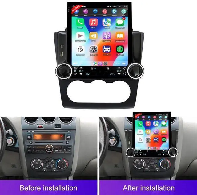 Alt view image 2 of 7 - Car Stereo Radio for Nissan Altima 2005 2006 with Wireless Carplay Android Auto 9.7 inch Vertical Touch Screen Radio for Nissan Altima Head Unit GPS Navi with Backup Camera Bluetooth FM/RDS DSP, 2+32G