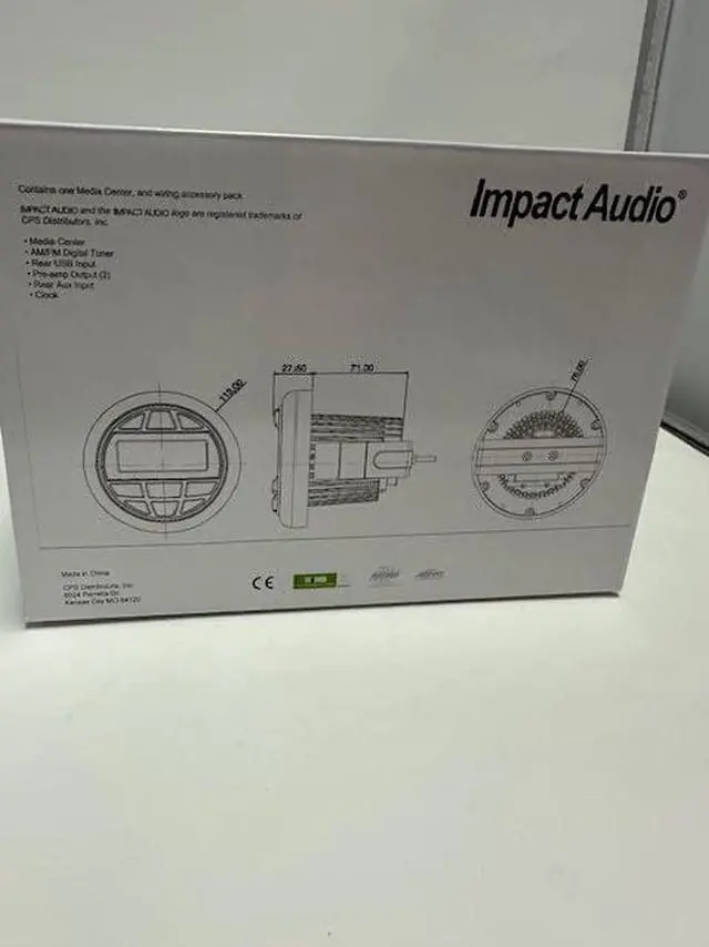 Alt view image 6 of 6 - Weather-Resistant Gauge-Style Media Center with BT