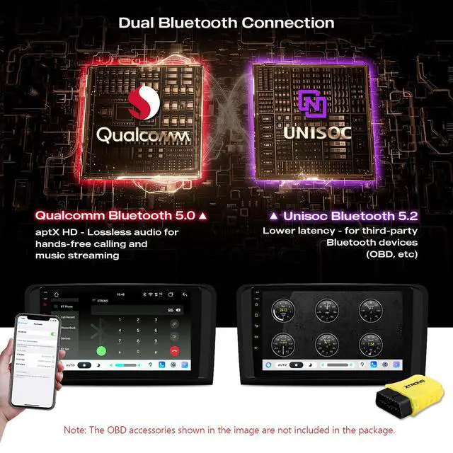 Alt view image 5 of 6 - 9" Android Car Stereo for MercedesBenz MLClass W164 GLClass X164 | Android 14, QLED IPS, OctaCore 8+128GB, Dual Bluetooth, Wireless CarPlay & Android Auto, DSP, GPS Navigation, Global 4G LTE