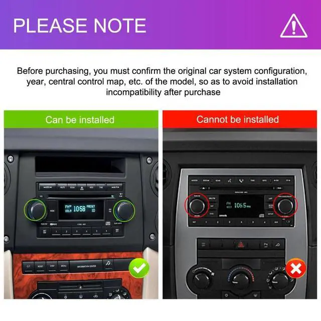 Alt view image 4 of 6 - 2+32G Car Stereo for Dodge Ram 1500 2500 2006-2008 Head Unit, 9" Touch Screen Radio for Jeep Grand Cherokee 2005-2009, for Dodge Durango with Wireless Carplay Android Auto FM RDS Backup Camera