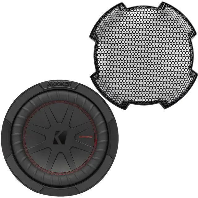 Main image of 48CWR82 CompR 8" 600 Watts Max Power 2 Ohm Dual Voice Coil Car Audio Subwoofer (Single) Bundle Combo with 8" Round Steel Mesh Subwoofer Grille