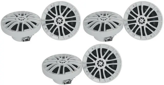 Main image of RM-PREMIUM-65 White 6.5" 4-Ohm, Marine Boat Speakers, 6-Pack | 600W Peak / 150W RMS, True Coaxial Design, PEI Tweeter, Weather Resistant, 93dB, 35Hz-20KHz, ATV/UTV Compatible