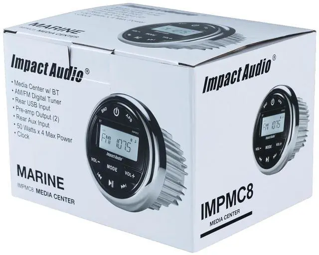Alt view image 2 of 6 - Weather-Resistant Gauge-Style Media Center with BT