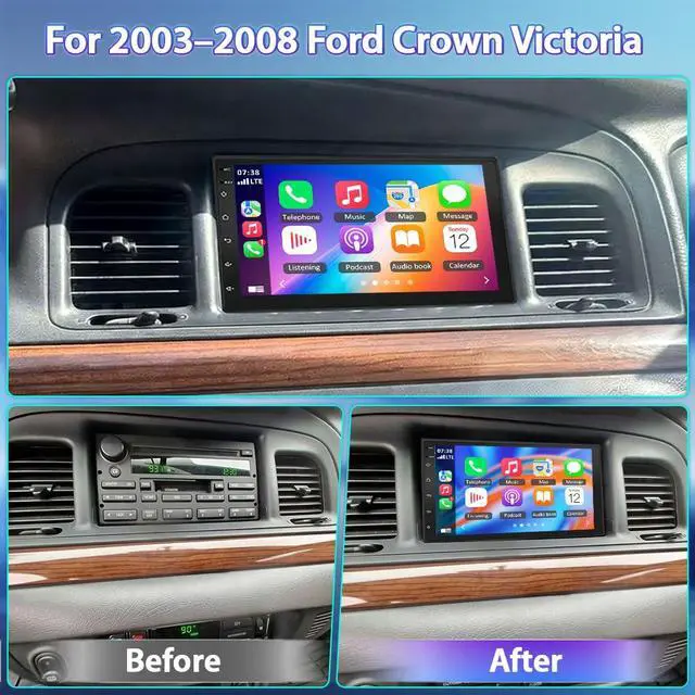 Alt view image 2 of 7 - Android 13 Car Stereo Radio for Ford Crown Victoria 2003 2004 2005-2008 | with Wireless CarPlay & Android Auto, 7" Touch Carplay Screen for Car, Bluetooth/WiFi/GPS/FM/RDS/SWC/Backup Camera/Mic