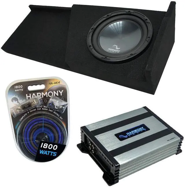 Main image of Single 12" Subwoofer Box and Amp Fits 2007-2013 Silverado Extended Cab | All-in-one bass package, matched components, straightforward wiring, deep Chevy truck sound, 12 inch