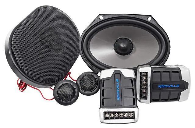 Alt view image 2 of 7 - RV68.2C 6x8/5x7 Component Speakers 2-Pair Bundle with Amplifier | 900W Peak / 170W RMS per Pair, 4-Ohm, 2-Way Crossovers, RXA-F1 4-Channel Amp, 4 AWG Wire Kit, 6-Items