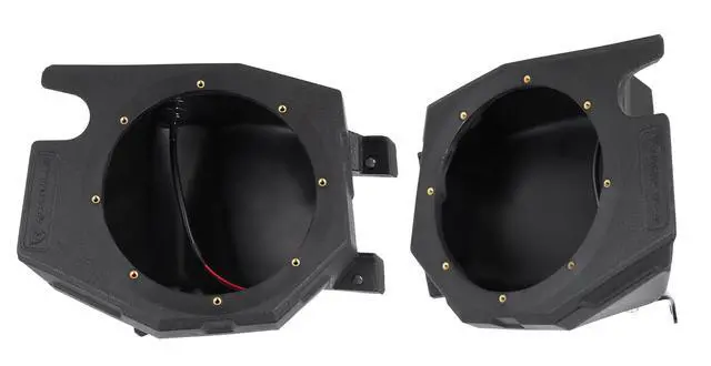 Alt view image 6 of 7 - Bundle: Pair RM-PREMIUM-65 Black 6.5" 600w Marine Boat Speakers - Crisp Sound! Bundle with RockZR v2 2014-2023 Polaris RZR Front Kick Panel 6.5" Speaker Pods (2 Items)