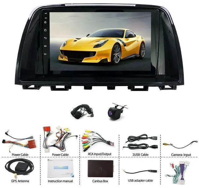 Alt view image 6 of 6 - Android 15 Double Din Car Stereo Radio for Mazda 6 GL GJ 2012-2017 with Wireless Carplay Android Auto 9 in Touchscreen for Mazda 6 GL GJ Car Stereo GPS Bluetooth WiFi FM RDS DSP SWC