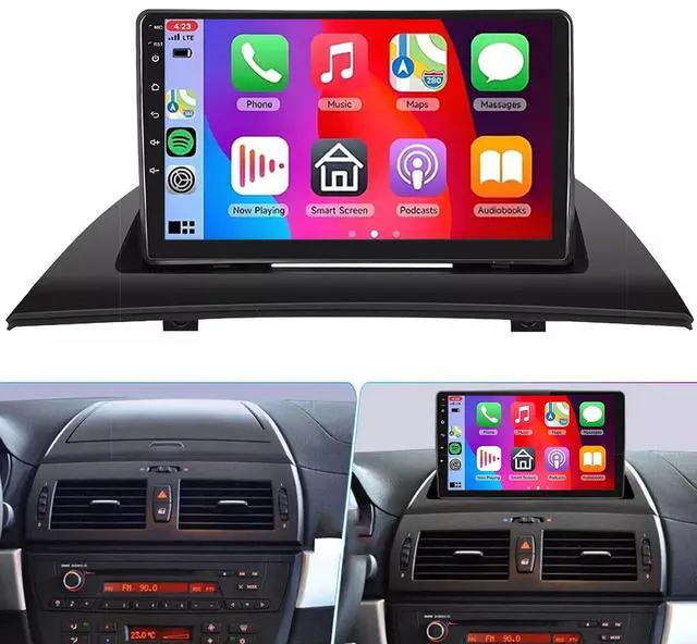 Alt view image 6 of 7 - 9 inch Android 14 Double Din Car Radio for BMW X3 E83 2004 2005-2012 with Wireless Carplay Android Auto Touchscreen Car Stereo GPS Navi Head Unit Bluetooth FM/RDS Mirror Link Backup Camera SWC 2+32G